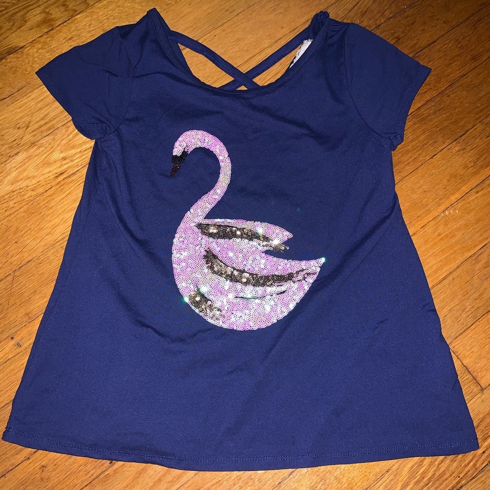 Children sequin swan tee